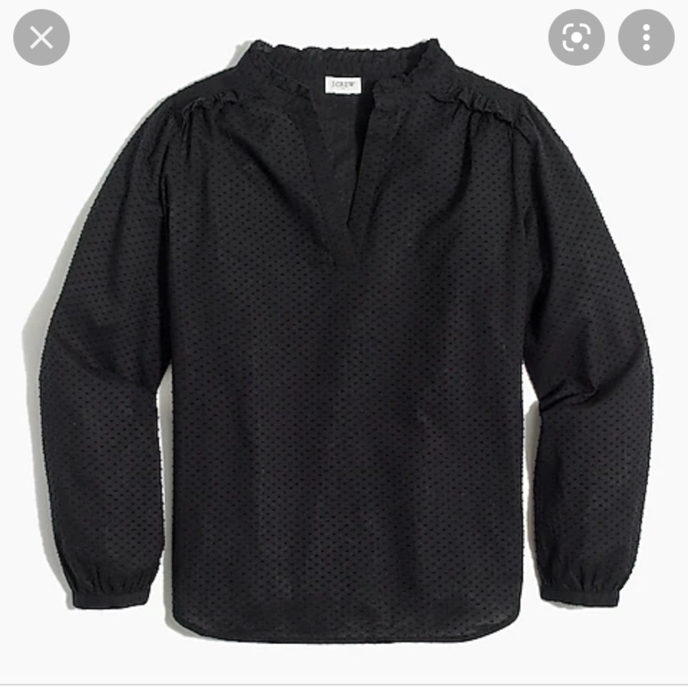 J.Crew factory Popover‎ ruffle top in swiss dot NWT